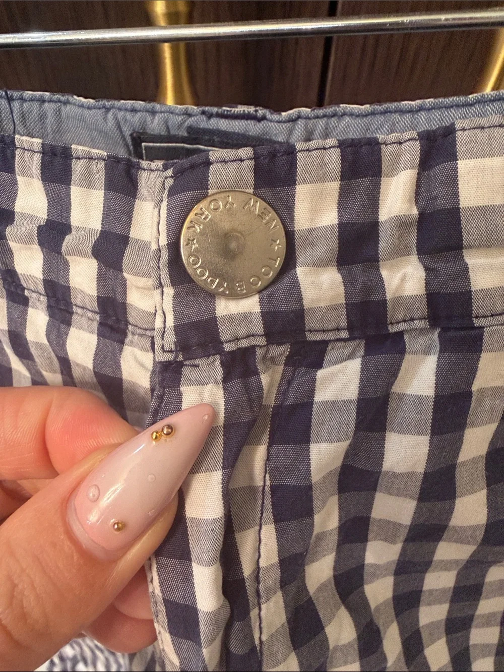 Toobydoo Navy & White Gingham Kids Shorts
